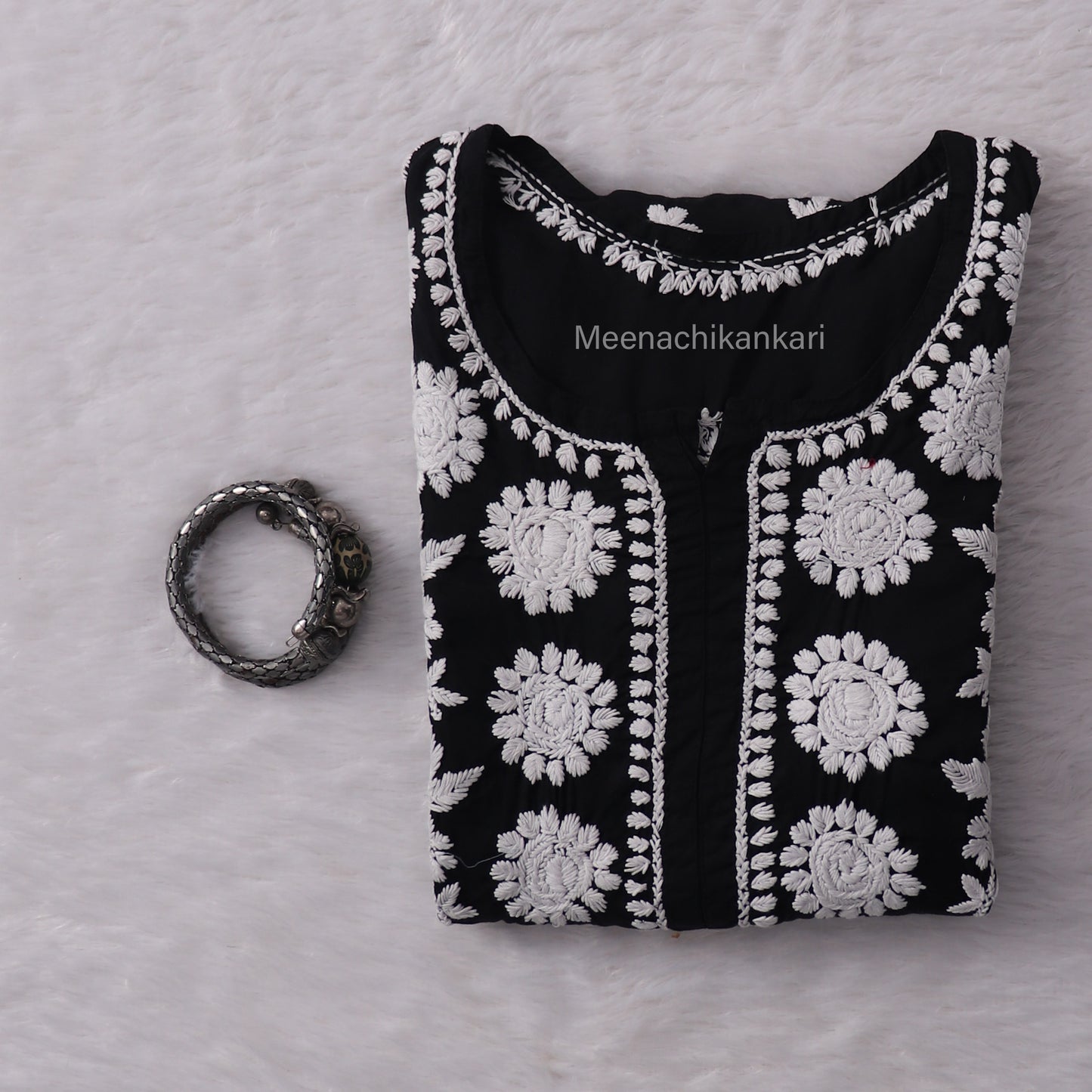 Sama Black Modal Straight Long Kurta