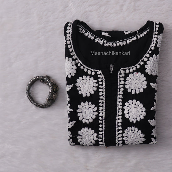 Sama Black Modal Straight Long Kurta