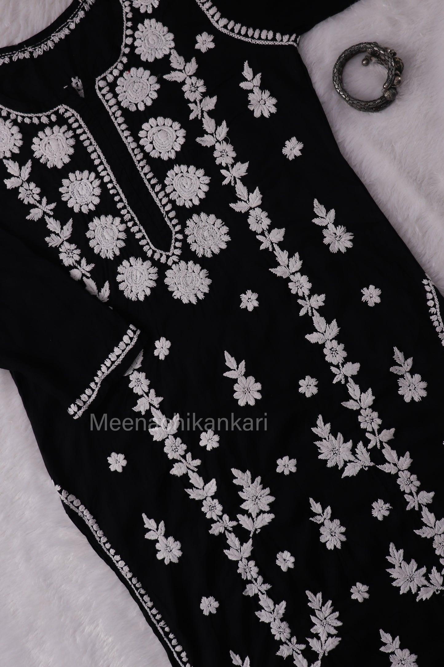 Sama Black Modal Straight Long Kurta