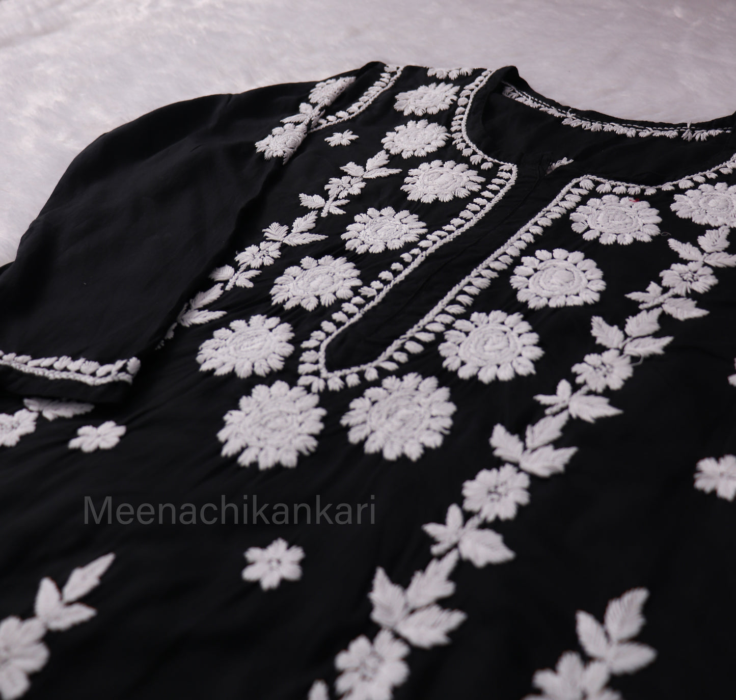 Sama Black Modal Straight Long Kurta