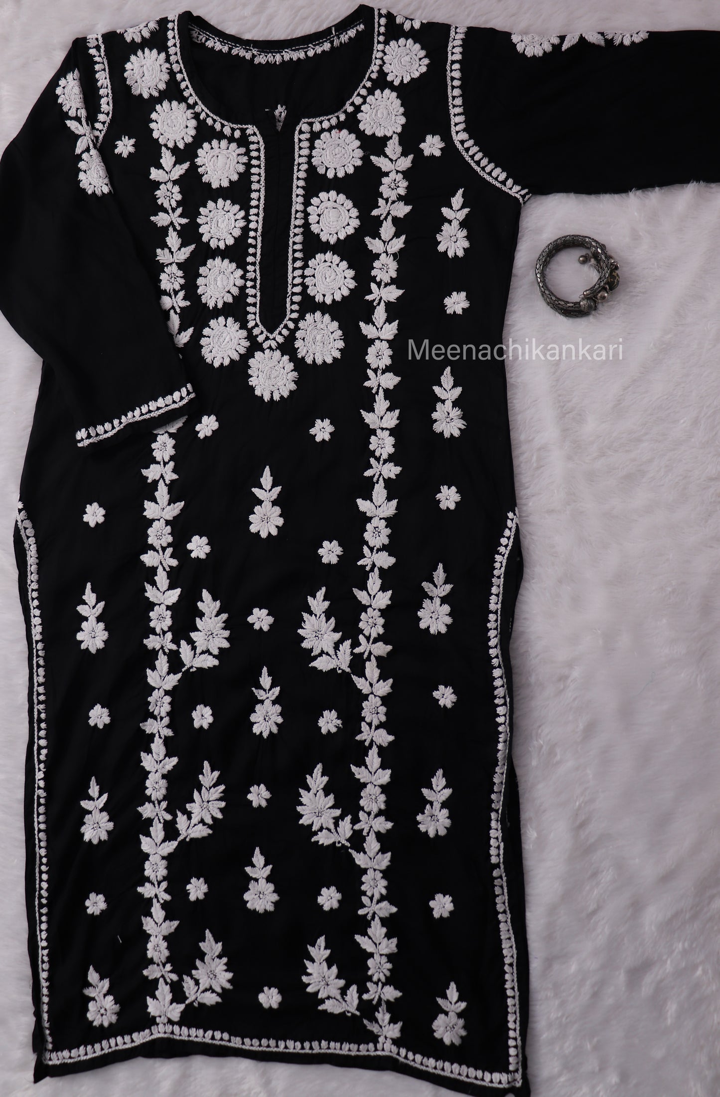 Sama Black Modal Straight Long Kurta