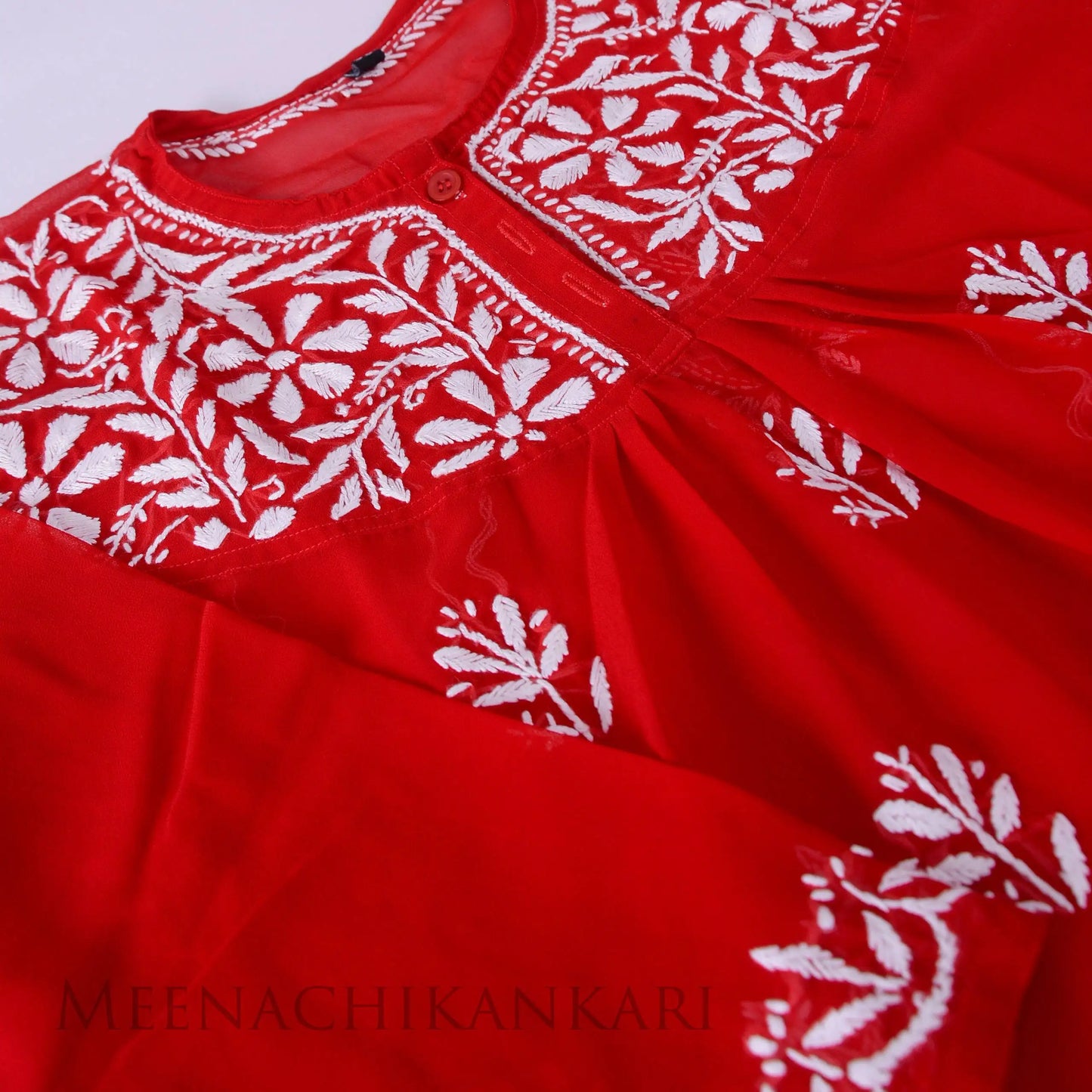 mahika Red Short Georgette Kurta