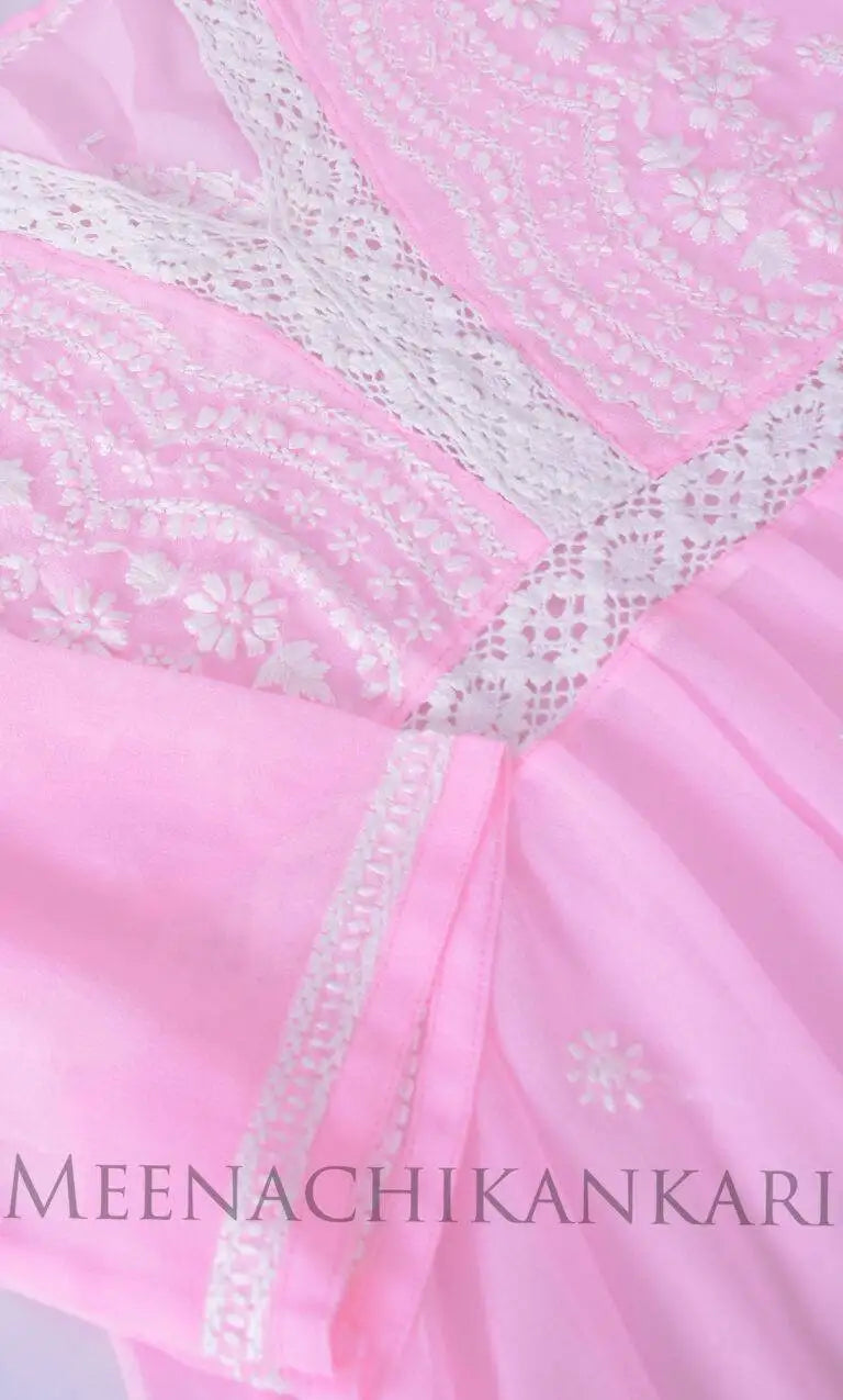 Edha Pink Short Georgette Kurta