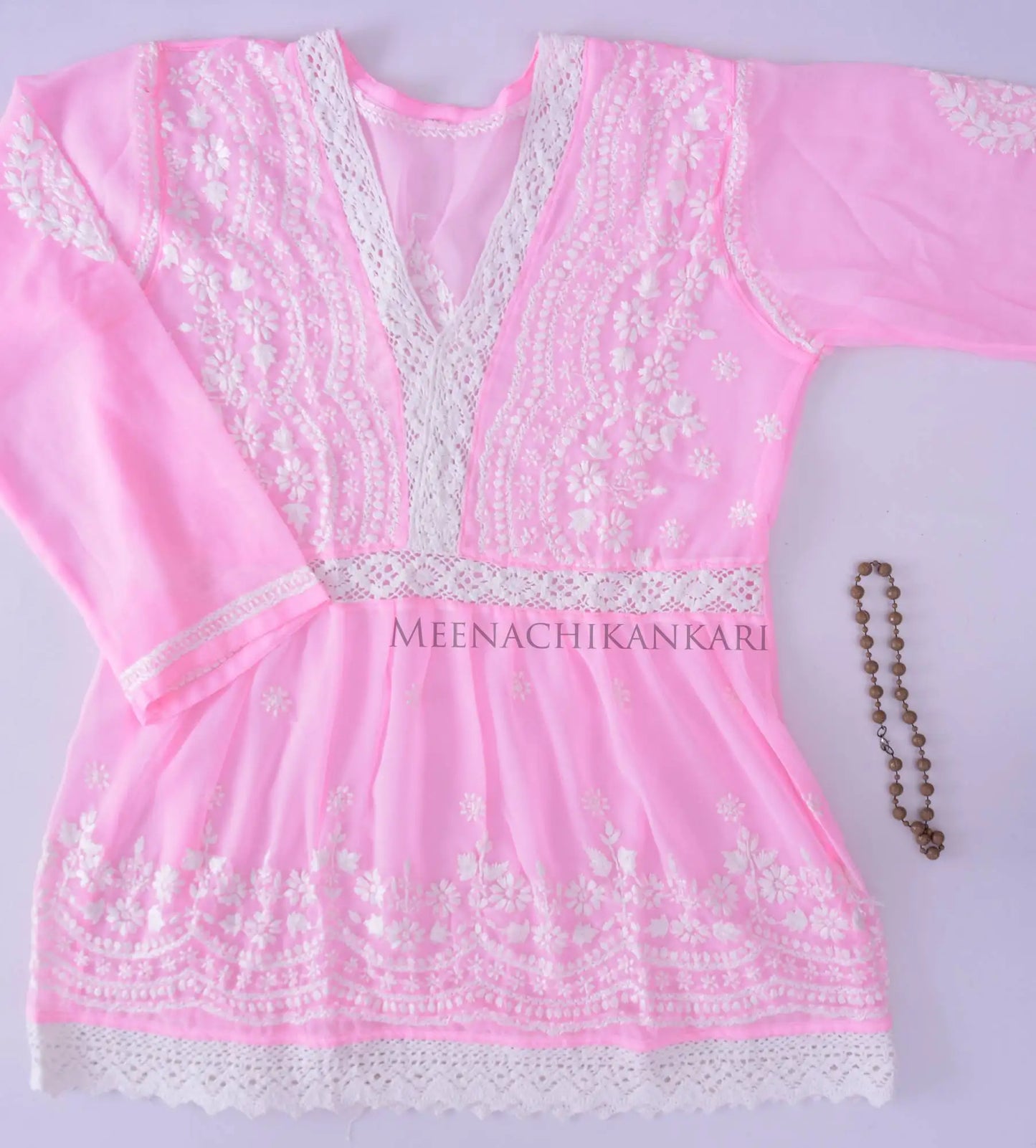 Edha Pink Short Georgette Kurta