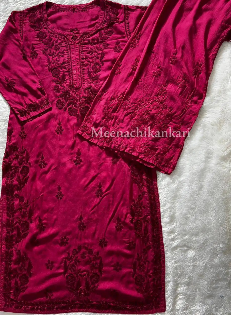 Khushi Magenta Modal Long kurta Set