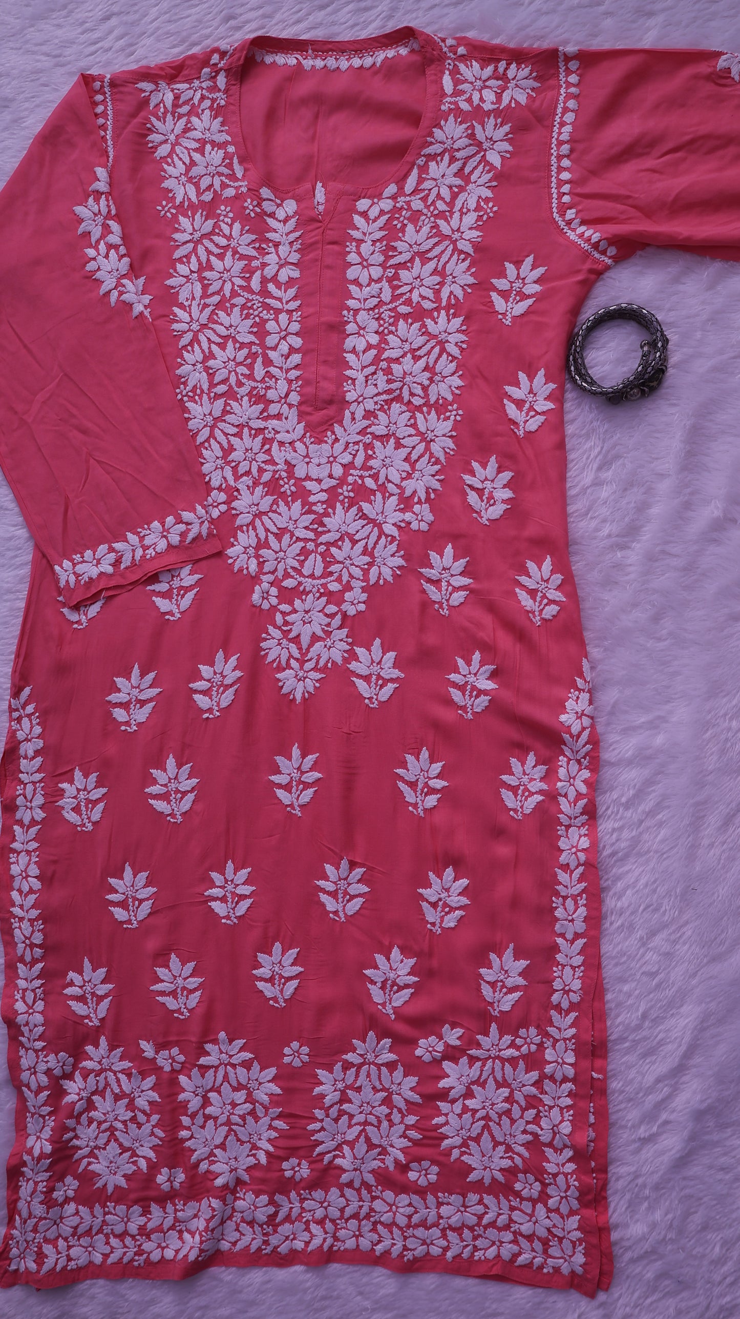 Noor Carrot Modal Chaikankari Long Kurti