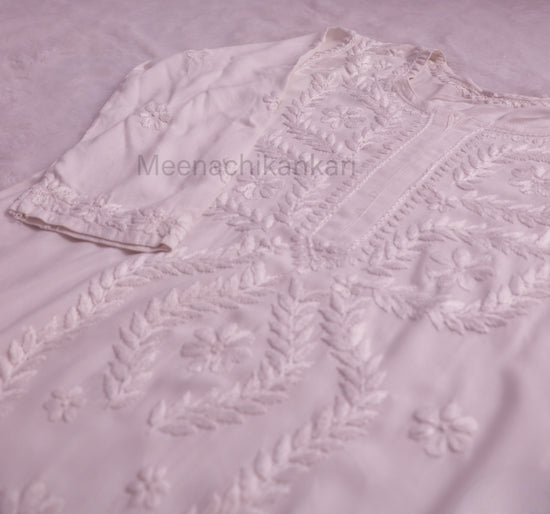 Hayaat White Rayon Kurti