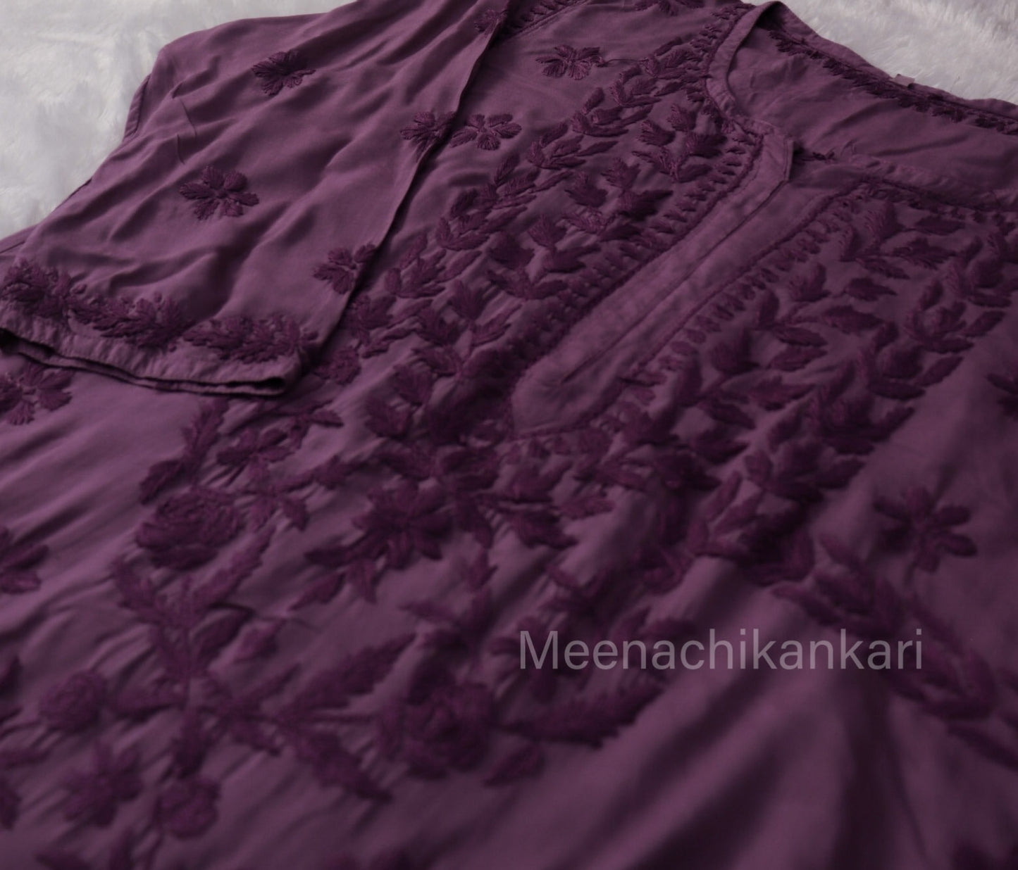 Rahifa Wine Long Modal Kurta