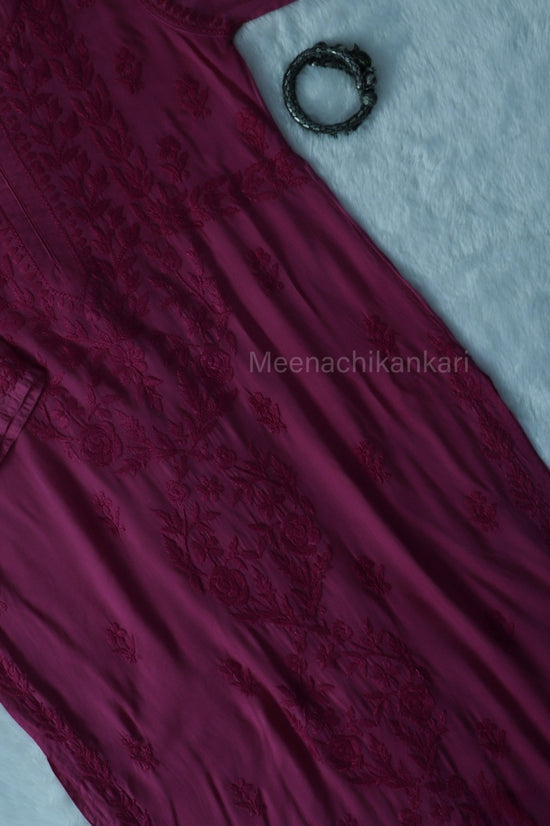 Rahifa Majenta Long Modal Kurta