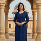 Jasmine Chikankari Royal Blue Muslin kurta Set