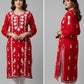 Sama Red Modal Straight Long Kurta