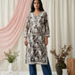 Aarzoo Brown Mull Cotton Long Kurti