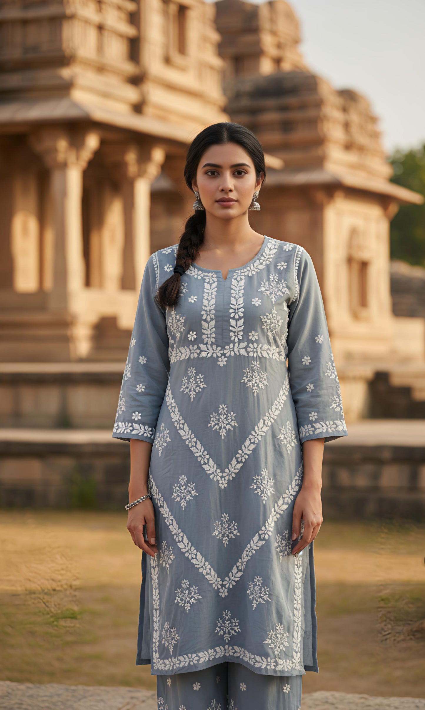Ahana Grey Modal kurta Set