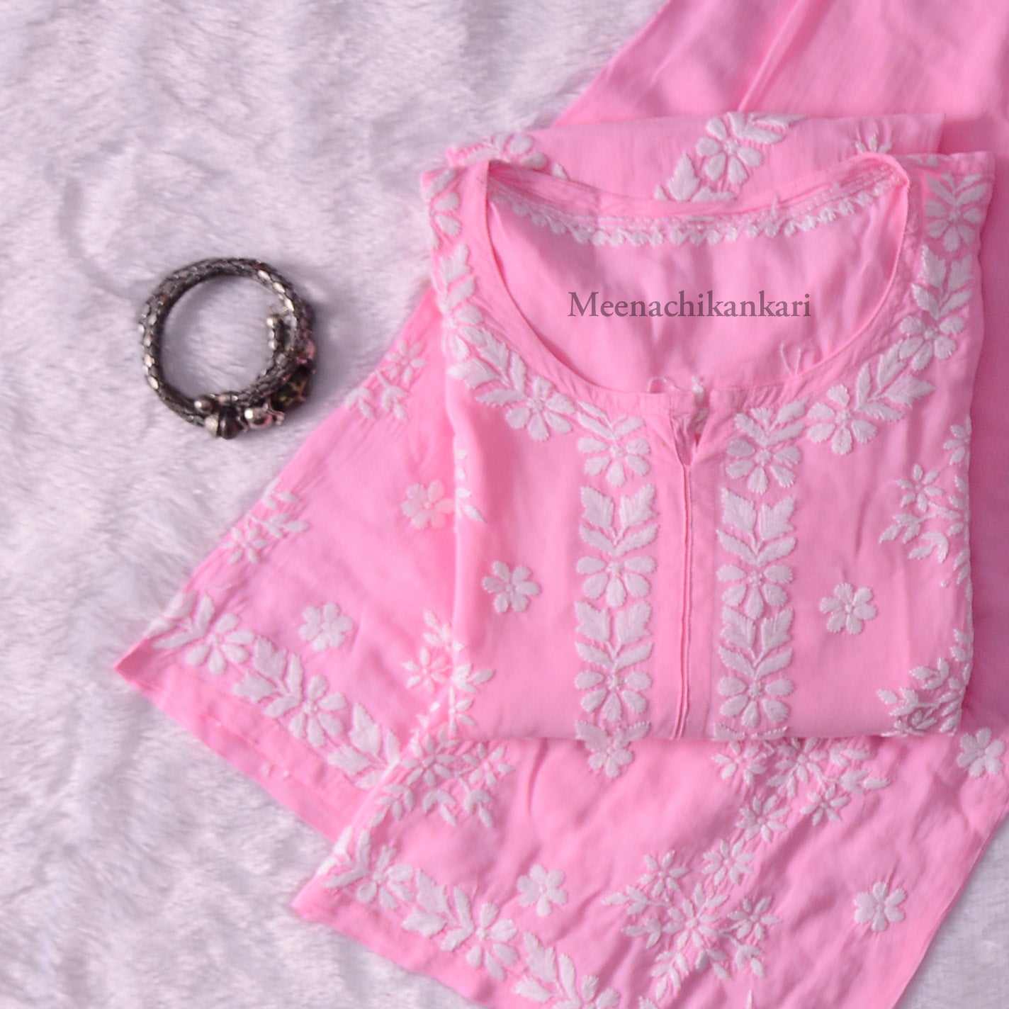 Ahana Pink Modal kurta Set