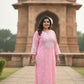 Amena Pink Plus Size Long Kurta - Pink