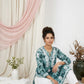 Aarzoo Teal Blue Mull Cotton Long Kurti
