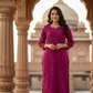Jasmine Chikankari Magenta Muslin kurta Set
