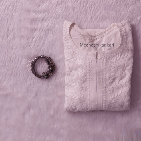 Hayaat White Rayon Kurti