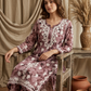 Safar Pink Long Cotton Chikankari Kurti Set