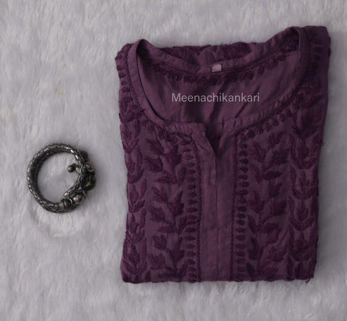 Rahifa Wine Long Modal Kurta