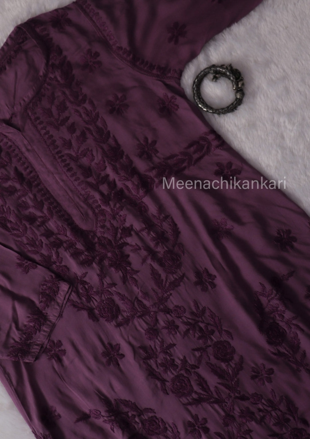 Rahifa Wine Long Modal Kurta