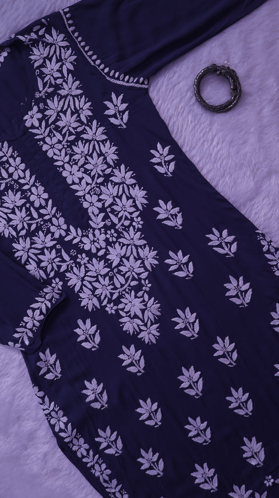 Noor Blue Yonder Modal Chaikankari Long Kurti