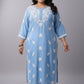 Rida Powder Blue Long Modal Kurta