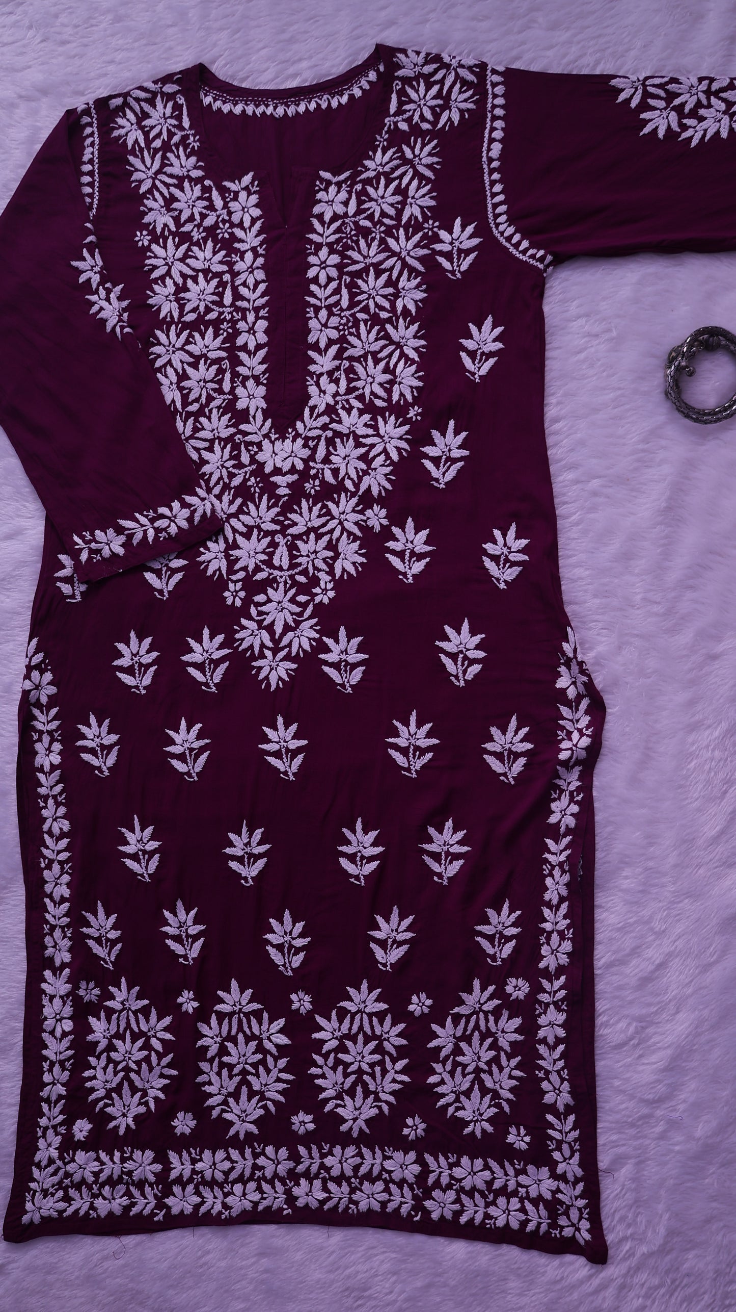 Noor Deep Purple Modal Chaikankari Long Kurti