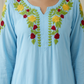Safa Ocean Blue Chikankari Modal Kurta Set