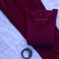 Jasmine Chikankari Wine Muslin kurta Set