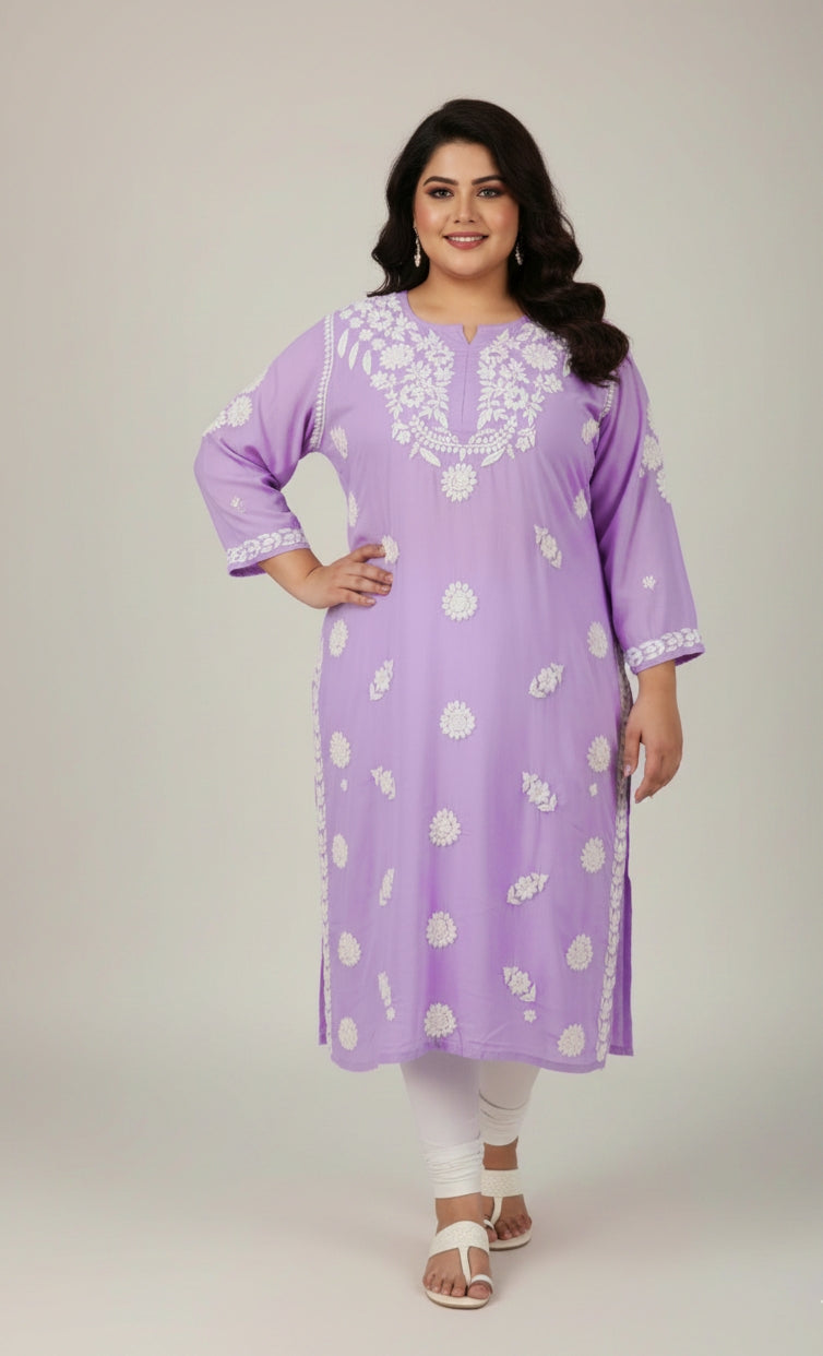 Rida Lilac Long Modal Kurta