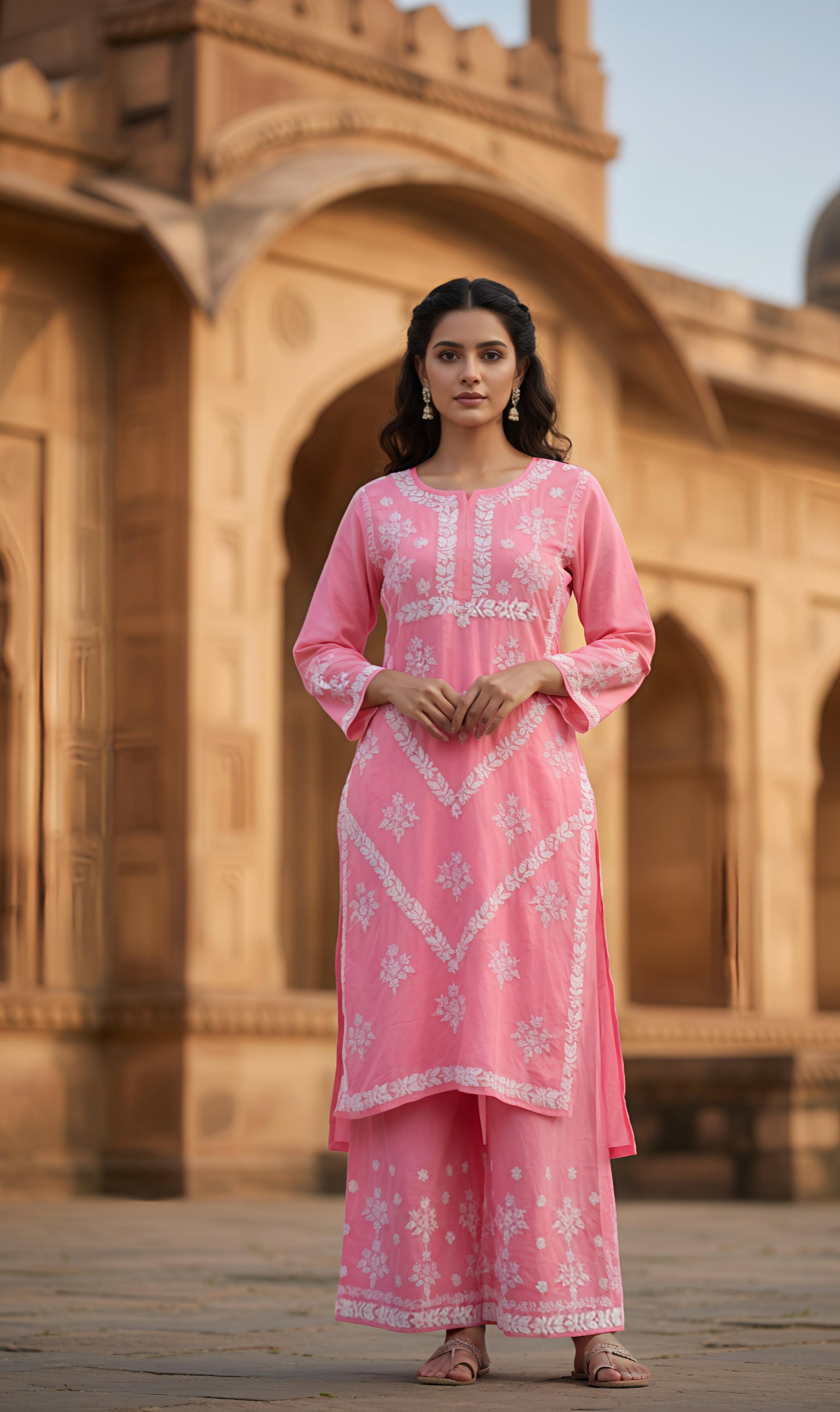 Ahana Carrot Modal kurta Set