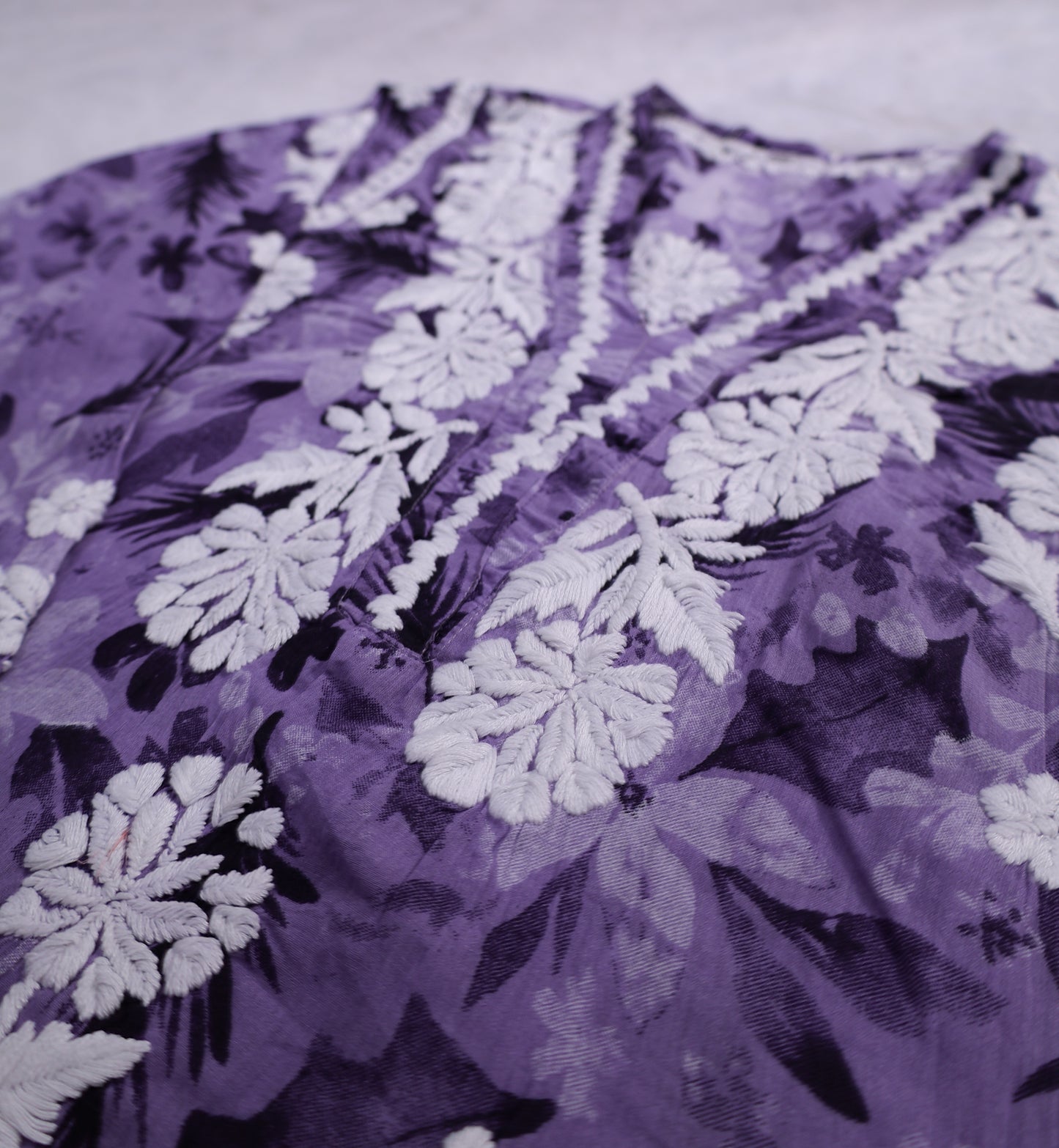 Aarzoo Lilac Mull Cotton Long Kurti
