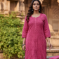 Jasmine Chikankari Onion Pink Muslin kurta Set