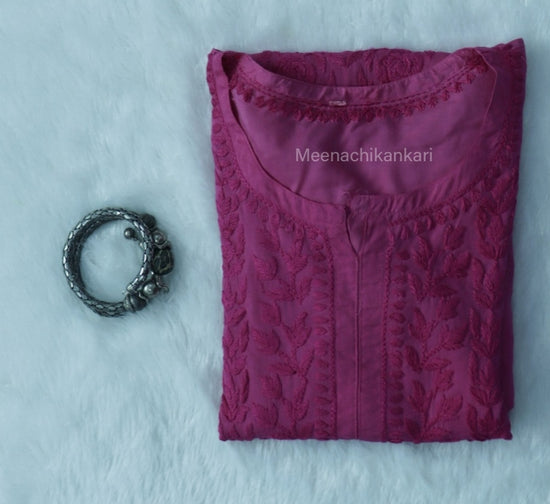 Rahifa Majenta Long Modal Kurta