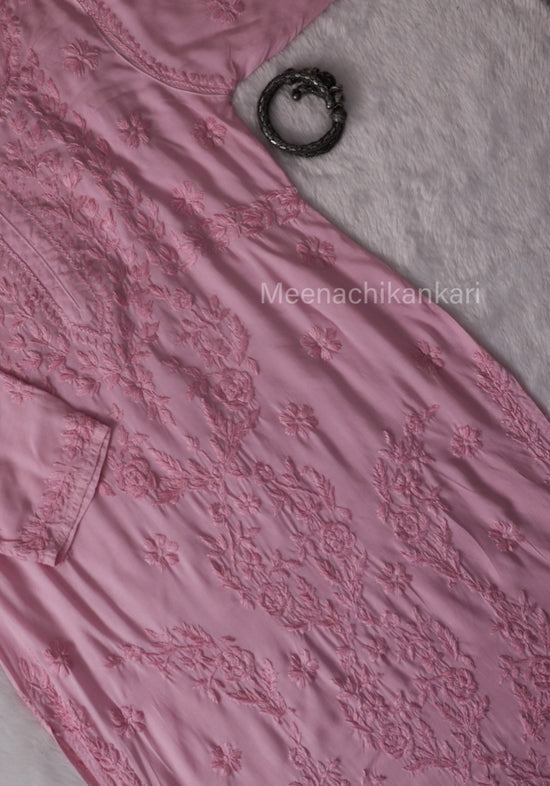 Rahifa Pink Long Modal Kurta