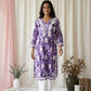 Aarzoo Lilac Mull Cotton Long Kurti