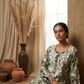 Safar Green Long Cotton Chikankari Kurta Set
