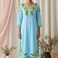 Safa Ocean Blue Chikankari Modal Kurta Set