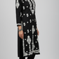 Raha Black Modal Straight Long Kurta