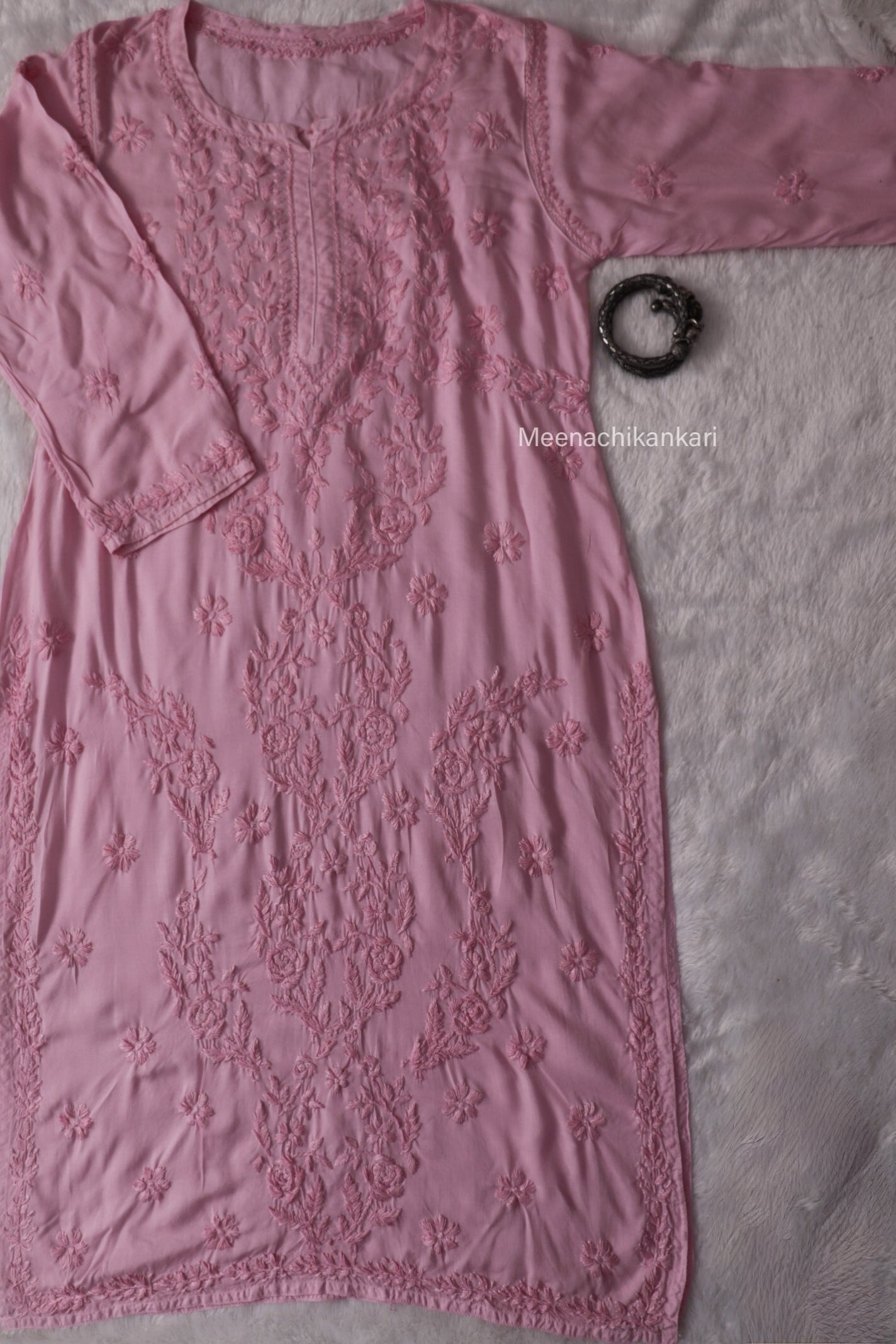 Rahifa Pink Long Modal Kurta
