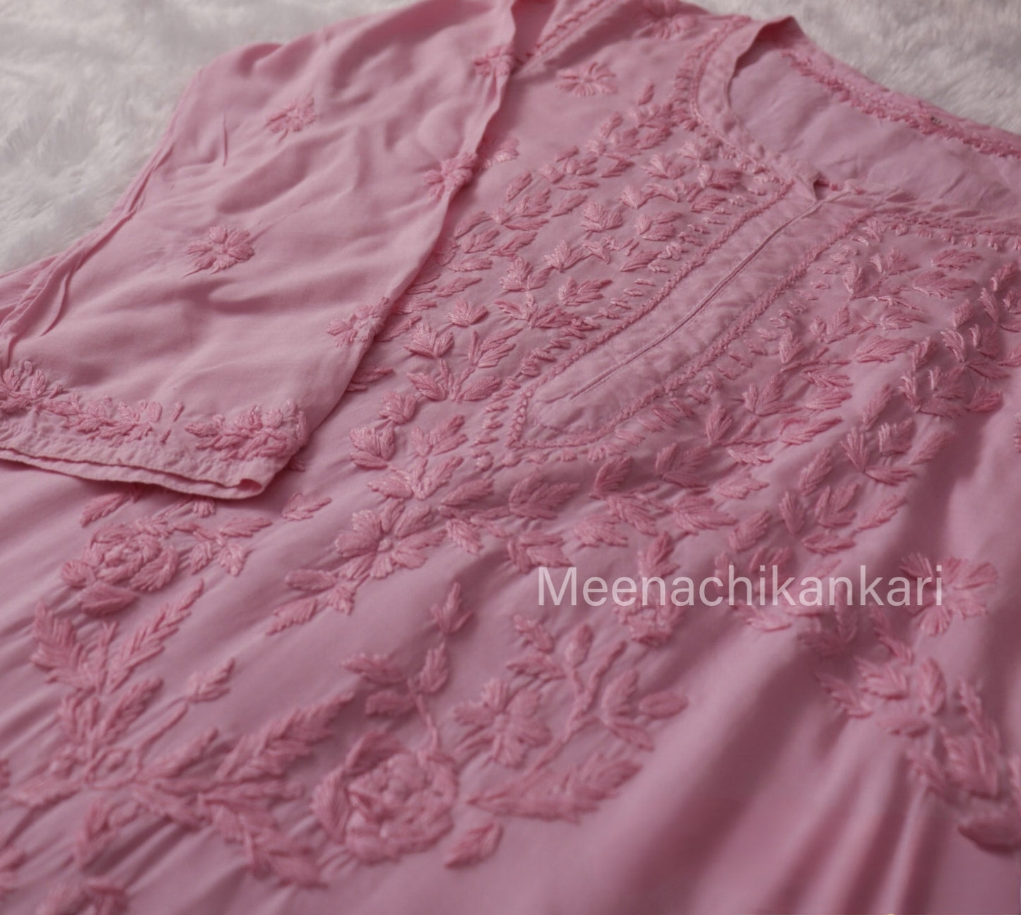 Rahifa Pink Long Modal Kurta