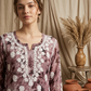 Safar Pink Long Cotton Chikankari Kurti Set