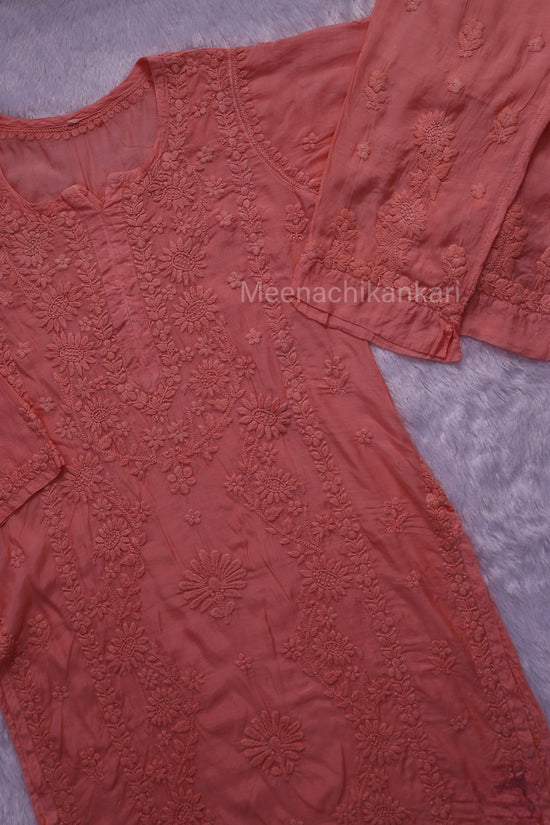 Jasmine Chikankari Peach Muslin kurta Set