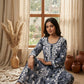 Safar Grey Long Cotton Chikankari Kurti Set