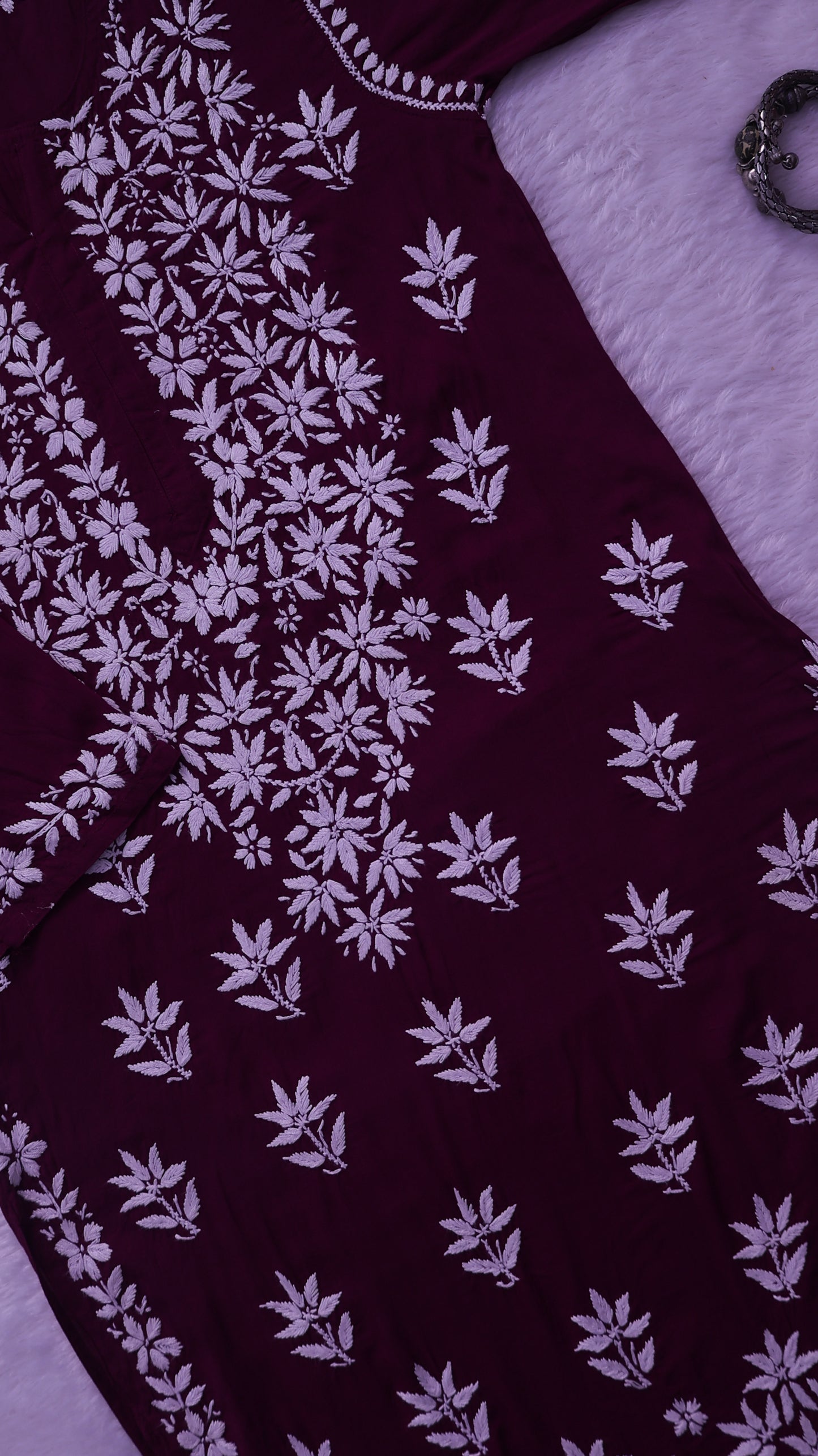 Noor Deep Purple Modal Chaikankari Long Kurti