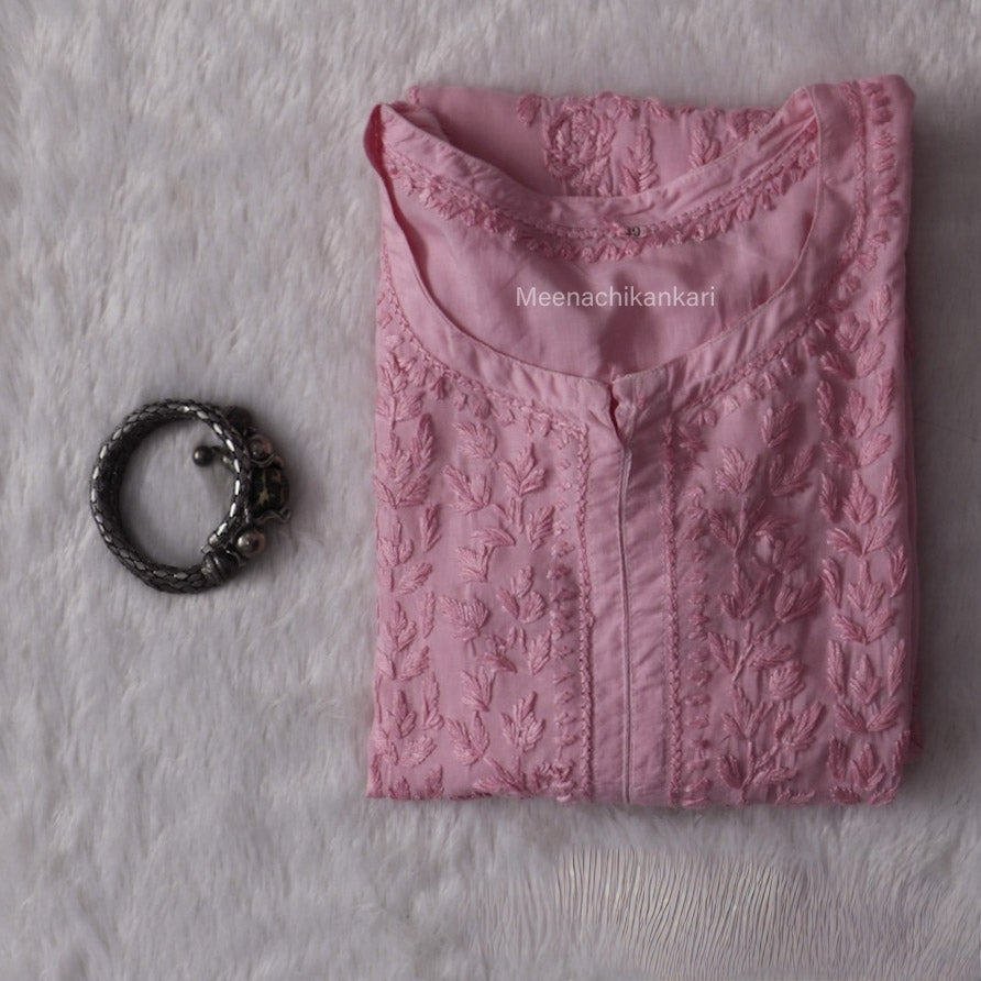 Rahifa Pink Long Modal Kurta