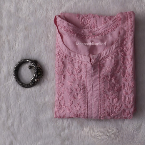 Rahifa Pink Long Modal Kurta