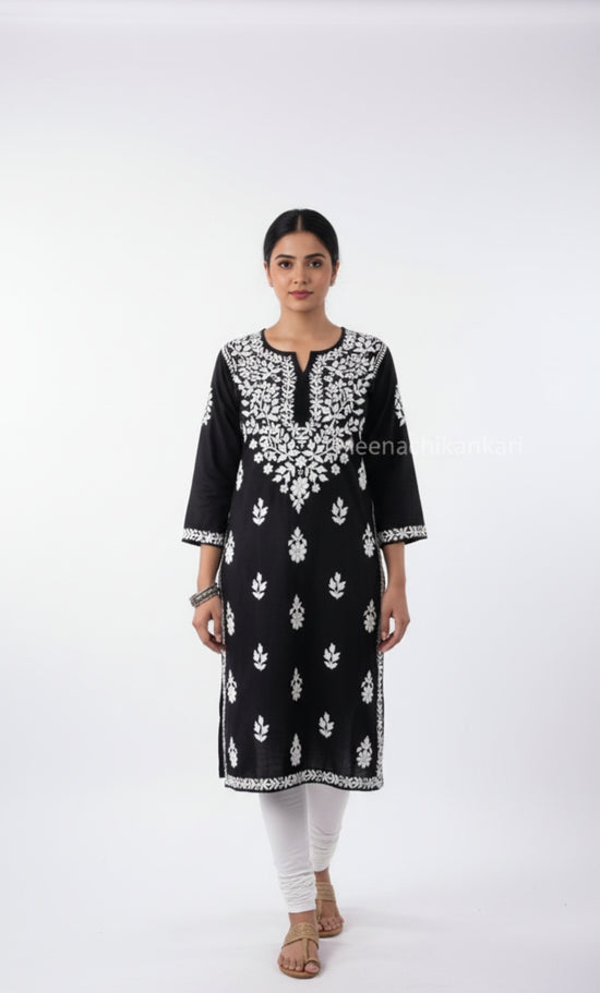 Haya Black Modal Straight Kurta